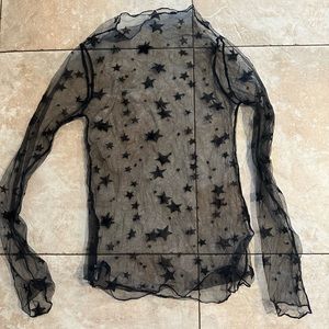 NASTYGAL sheer star longsleeve top
